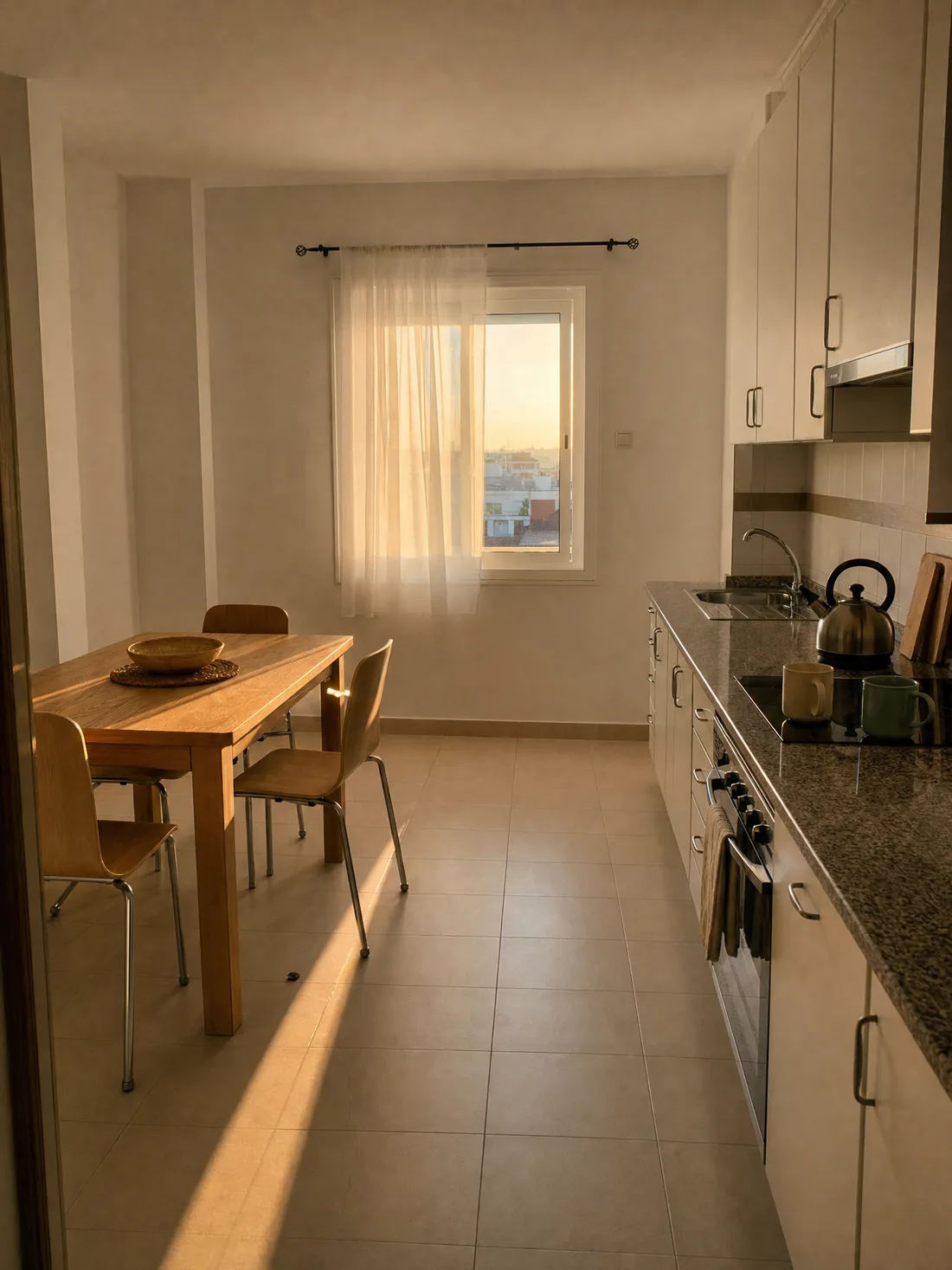 Cocina de una vivienda gestionada por Realite Homes para trabajadores desplazados