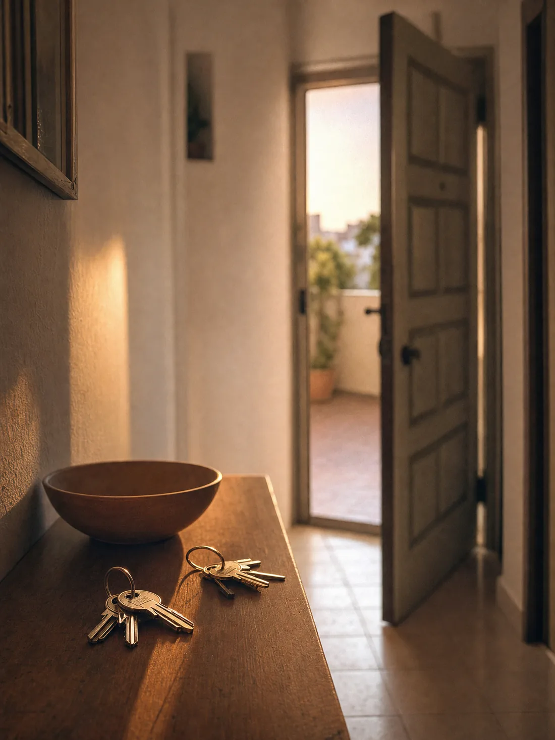 Llaves de una vivienda sobre el mueble del recibidor